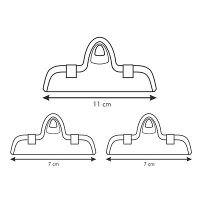 Clips on zakjes dicht te maken Tescoma Presto Gesorteerde kleuren Plastic (3 Stuks) - thumbnail