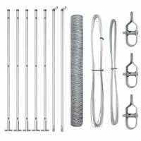 VidaXL Afrasteringspaal zilver 10 x 1,2 m (36 mm gaas) staal - thumbnail