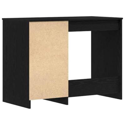 Bureau met opslag Zwart Eiken 100 x 50 x 76 cm Bewerkt hout