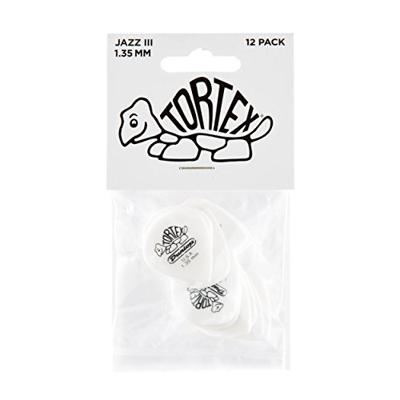 Dunlop Tortex Jazz III 1.35mm 12-pack plectrumset wit