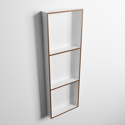 MONDIAZ EASY Nis 89,5x29,5cm in solid surface kleur Rust | Talc. 3 vakken geschikt voor in- of opbouw