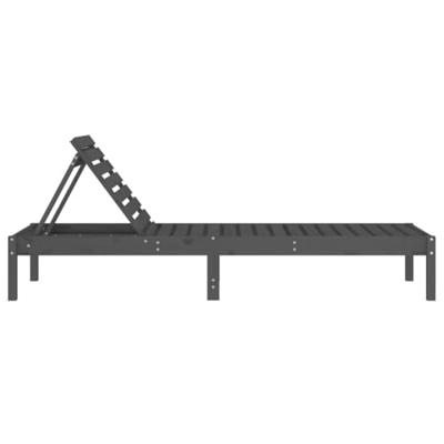 Ligbedden 2 st 199,5x60x74 cm massief grenenhout grijs
