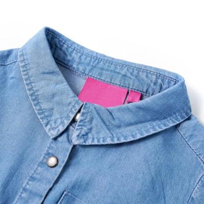Kinderjurk met lange mouwen 92 marineblauw en denimblauw - thumbnail