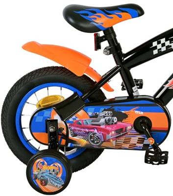 Yipeeh Hot wheels 12 fiets zwart/oranje/blauw 31256