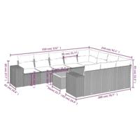 11-delige Tuinset met kussens poly rattan beige - thumbnail
