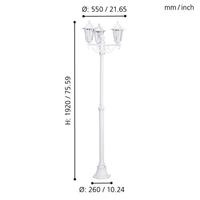 Eglo Staande tuinlantaarnLaterna 5 3-lichts wit - 22996 - thumbnail
