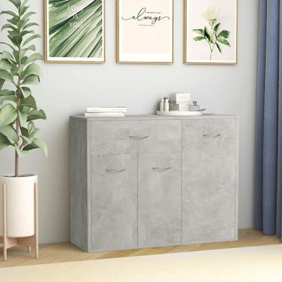 VidaXL Dressoir 88x30x70 cm bewerkt hout betongrijs VidaXL Dressoir 88x30x70 cm bewerkt hout betongrijs