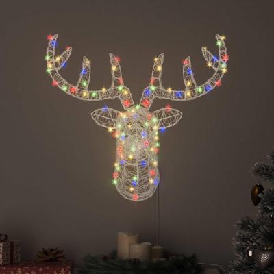 VidaXL Hertenkop met 140 led kleurrijk 68 x 36,5 x 62,5 cm acryl