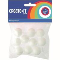 Create It polystyreen bollen 2.5 cm 10 stuks - thumbnail