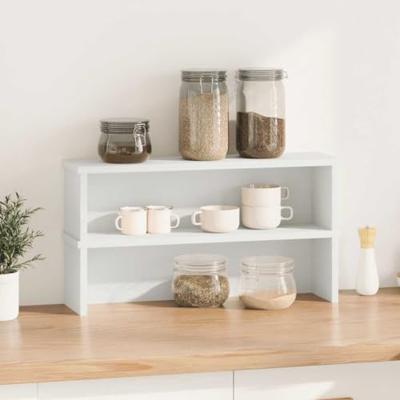 VidaXL Keukenrekken stapelbaar 2 st 60x15x16 cm wit