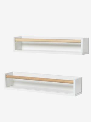 Set van 2 boekenkastjes wit/hout