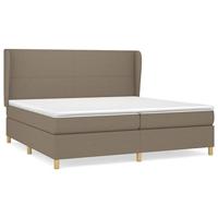 Boxspring met matras stof taupe 200x200 cm - thumbnail