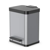 Hailo 0622-260 öko duo plus m pedaalemmer 2x 9l zilver/zwart - thumbnail