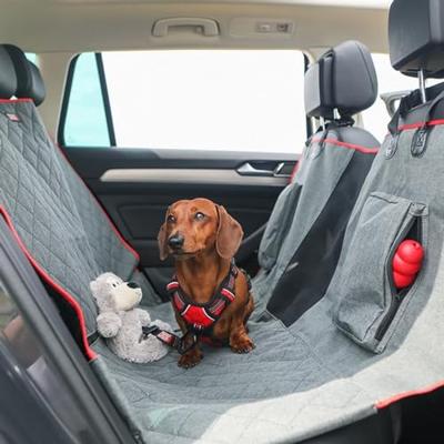 KONG 2-in-1 Autodeken Bench Seat Cover en Hangmat, antraciet-rood - thumbnail