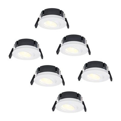 Set van 6 Napels LED inbouwspots Extra Plat (39mm) - 360° Kantelbaar - 8 Watt 570 Lumen - Dimbaar - IP65 Waterdicht voor Badkamer, binnen en buiten - Wit Set van 6 Napels LED inbouwspots Extra Plat (39mm) - 360° Kantelbaar - 8 Watt 570 Lumen - Dimbaar - IP65 Waterdicht voor Badkamer, binnen en buiten - Wit