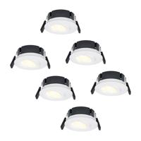 Set van 6 Napels LED inbouwspots Extra Plat (39mm) - 360° Kantelbaar - 8 Watt 570 Lumen - Dimbaar - IP65 Waterdicht voor Badkamer, binnen en buiten - Wit - thumbnail