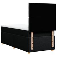 Boxspring met matras stof zwart 90x190 cm - thumbnail