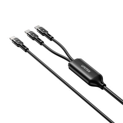 UNITEK USB-C-KABEL 2-IN-1 PD 100 W SILICONEN 1,8 M