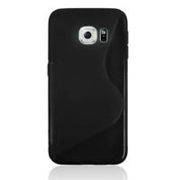 Samsung Galaxy S6 Edge / G925 anti-slip S-vormig Frosted structuur TPU back cover Hoesje (zwart) - thumbnail