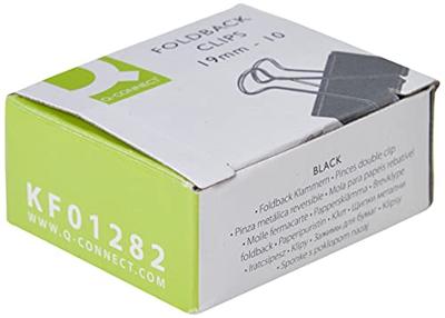 Q-CONNECT foldbackclip, zwart, 19 mm, doosje van 10 stuks