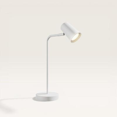 Riga - LED Tafellamp - 4 Watt 345 Lumen - 4000K Neutraal wit- Kantelbaar en Draaibaar - Ingebouwde snoerdimmer - Bureaulamp - GU10 - IP20 voor binnen - Wit