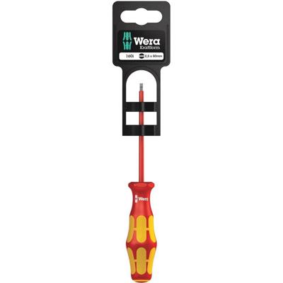 Wera 160 i SB VDE geïsoleerde Sleuf-schroevendraaier, 0,4 x 2,5 x 80 mm - 1 stuk(s) - 05100000001 Wera 160 i SB VDE geïsoleerde Sleuf-schroevendraaier, 0,4 x 2,5 x 80 mm - 1 stuk(s) - 05100000001