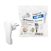 LogiLink LPS228 Platte stekker met randaarde Kunststof Met uittrekhulp 230 V Wit IP20 - thumbnail