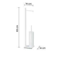 Vrijstaand Closetrol- en Borstelhouder Sapho Trilly Mat Wit - thumbnail
