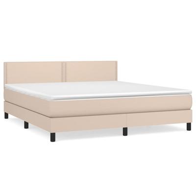 Boxspring met matras kunstleer cappuccinokleurig 180x200 cm - thumbnail