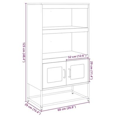 Hoge kast 68x39x123 cm staal zwart