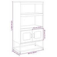 Hoge kast 68x39x123 cm staal zwart - thumbnail