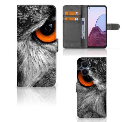 OPPO Reno 8 Lite | OnePlus Nord N20 | Telefoonhoesje | Met pasjeshouder | Uil