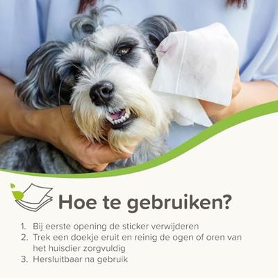 Beaphar Ogen & Oren vochtige doekjes voor hond/kat (30 st) 1 verpakking