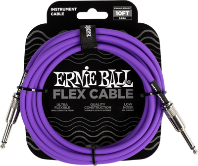 Ernie Ball 6415 Flex 3 meter instrumentkabel paars