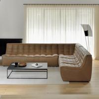 Ethnicraft Modulaire Bank 'N701' Leder, 3-zits, kleur Old Saddle - thumbnail