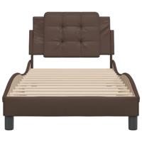 Bedframe zonder matras "Zadar" kunstleer bruin 80x200 cm - thumbnail