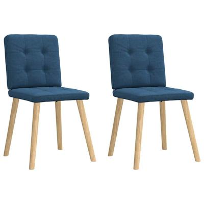Eetkamerstoelen 2 st stof blauw