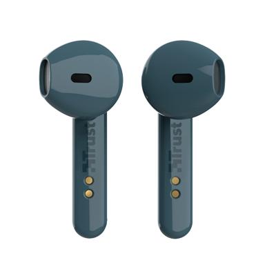 Trust Mobile Primo Touch Draadloze Bluetooth Oordopjes Wireless Earphones, 10 Uur Speeltijd in Totaal, Ingebouwde Microfoon, TWS, voor PC, Laptop, Smartphone, Tablet - Blauw