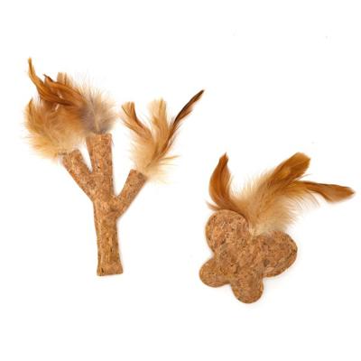 Nobleza Kattenspeeltje - Geperst hout met veren en kattenkruid