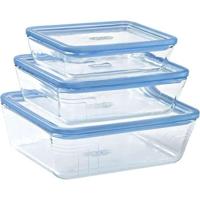 Set van 3 opbergdozen met deksel - PYREX - Zero Plastic - Glas - Rechthoekig - 0,8/1,5/2,6 L - thumbnail