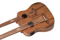 Ortega HYDRA-BSTE Double Neck Bass Tenor Uke dubbele elektrisch-akoestische ukelele met gigbag - thumbnail