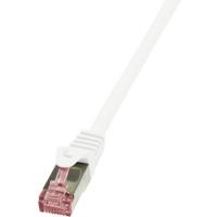 LogiLink CQ2021S RJ45 Netwerkkabel, patchkabel CAT 6 S/FTP 0.50 m Wit Vlambestendig, Snagless 1 stuk(s) - thumbnail