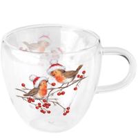 Ambiente Glas 0,2L Christmas robins - thumbnail