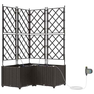 VidaXL Tuin bloempot 3 pcs bruin staal