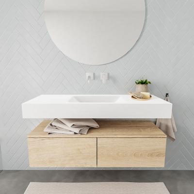 Aqua Splash Badkamermeubel AQS Ibiza 120 cm Washed Oak Twee Soft-Close Lades Solid Surface Wastafel Mat Wit - Badmeubel Ibiza 120 cm Washed Oak Twee Aqua Splash Badkamermeubel AQS Ibiza 120 cm Washed Oak Twee Soft-Close Lades Solid Surface Wastafel Mat Wit - Badmeubel Ibiza 120 cm Washed Oak Twee