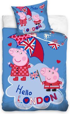 Peppa Pig Dekbedovertrek Hello London 140 x 200 cm katoen Peppa Pig Dekbedovertrek Hello London 140 x 200 cm katoen