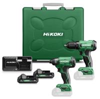 Hikoki KC18DAWAZ | Combipack | DS18DA Accu boor-schroefmachine + WH18DA accu slagschroevendraaier | 18V | 2x 2.0Ah + lader - KC18DAWAZ - thumbnail
