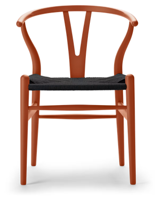 Carl Hansen & Søn CH24 Wishbone Stoel - Colours Orange Red met zwarte zitting