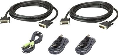 ATEN KVM Aansluitkabel [1x DVI-D-stekker, USB-A 2.0 stekker, Jackplug male 3,5 mm - 1x DVI-D-stekker, USB 2.0 bus A, Jackplug male 3,5 mm] 3.00 m Zwart