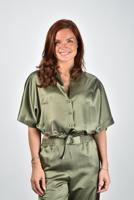 Margaux Lonnberg blouse Isha kaki satin - thumbnail